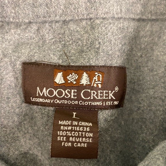 Men’s Moose Creek Long Sleeve Gray Button Up Heavy Shirt Size Large Outdoor - Picture 2 of 16